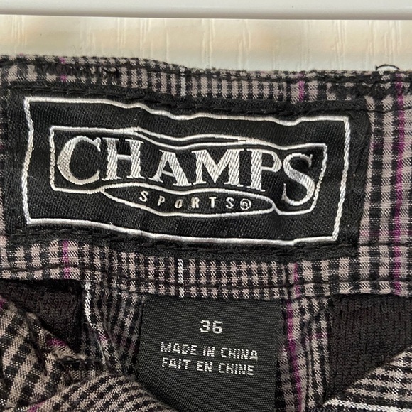 Champs Dark Plaid Cargo Shorts - Picture 2 of 3